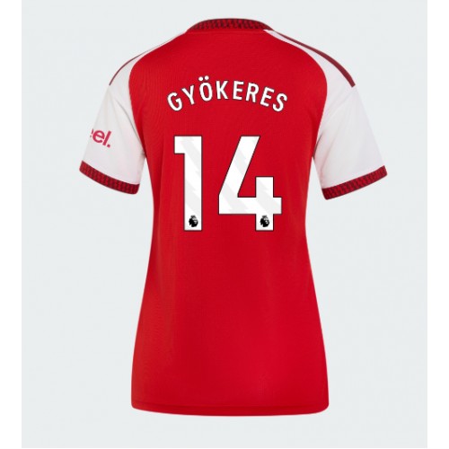Zenski Nogometni Dres Arsenal Viktor Gyokeres #14 Domaci 2026-27 Kratak Rukav